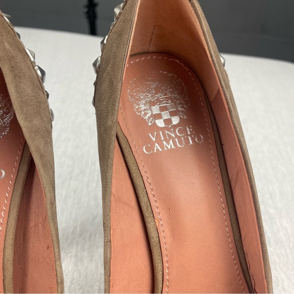 Vince Camuto Malaya Brown Tan Studded Pumps Heels Womens Size 7.5 - Picture 3 of 10